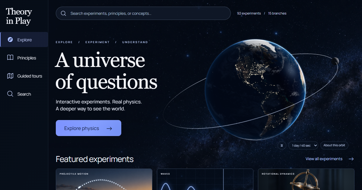 Interactive Physics Simulations — Theory in Play